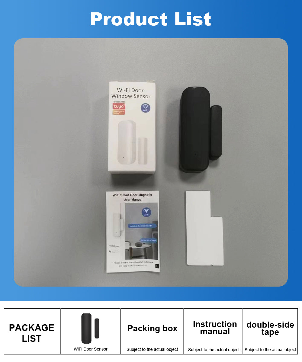 Tuya Zigbee Door/Window Sensor – Real-Time Alerts, Smart Home Automation, Works with Tuya Smart Life App, Battery Powered, Requires Tuya Zigbee Hub, Black