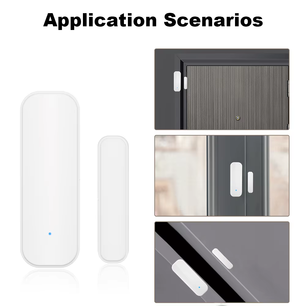 Tuya Zigbee Door/Window Sensor – Real-Time Alerts, Smart Home Automation, Works with Tuya Smart Life App, Battery Powered, Requires Tuya Zigbee Hub, White