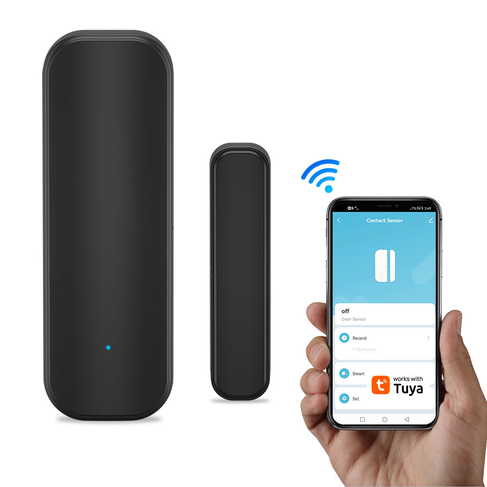 Tuya Zigbee Door/Window Sensor – Real-Time Alerts, Smart Home Automation, Works with Tuya Smart Life App, Battery Powered, Requires Tuya Zigbee Hub, Black