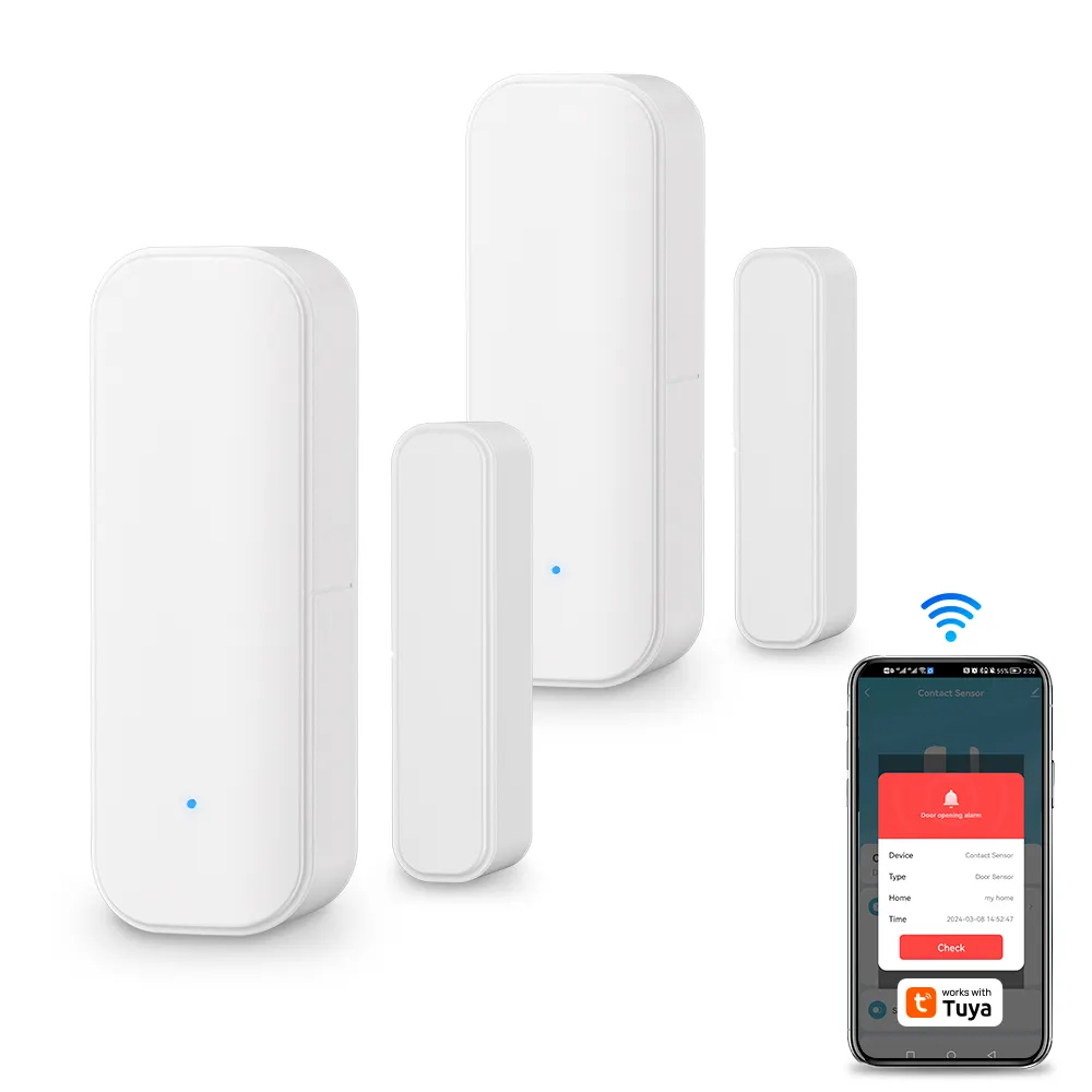 Tuya Zigbee Door/Window Sensor – Real-Time Alerts, Smart Home Automation, Works with Tuya Smart Life App, Battery Powered, Requires Tuya Zigbee Hub, White