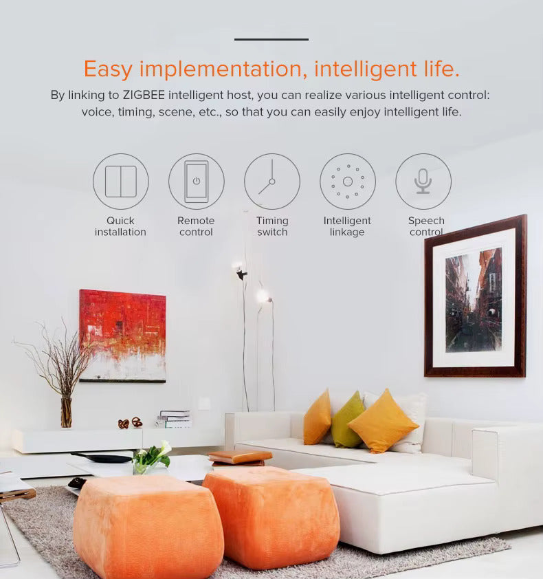 COGNIVARA Australian Certified Smart Switch Zigbee (Black & White) - Tuya