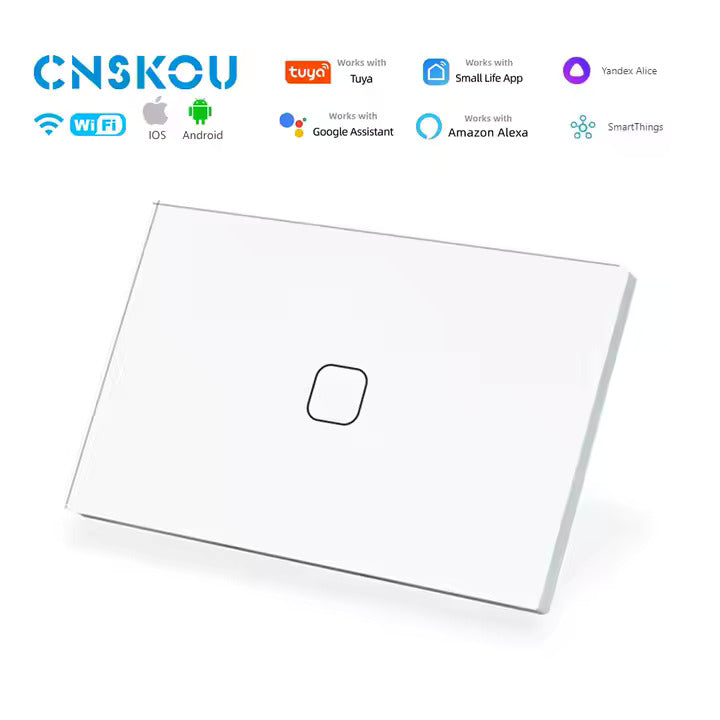 CNSKOU Australian Certified Zigbee Smart Light Switch – Seamless Integration with Google Home and Amazon Alexa (Black & White) - Tuya