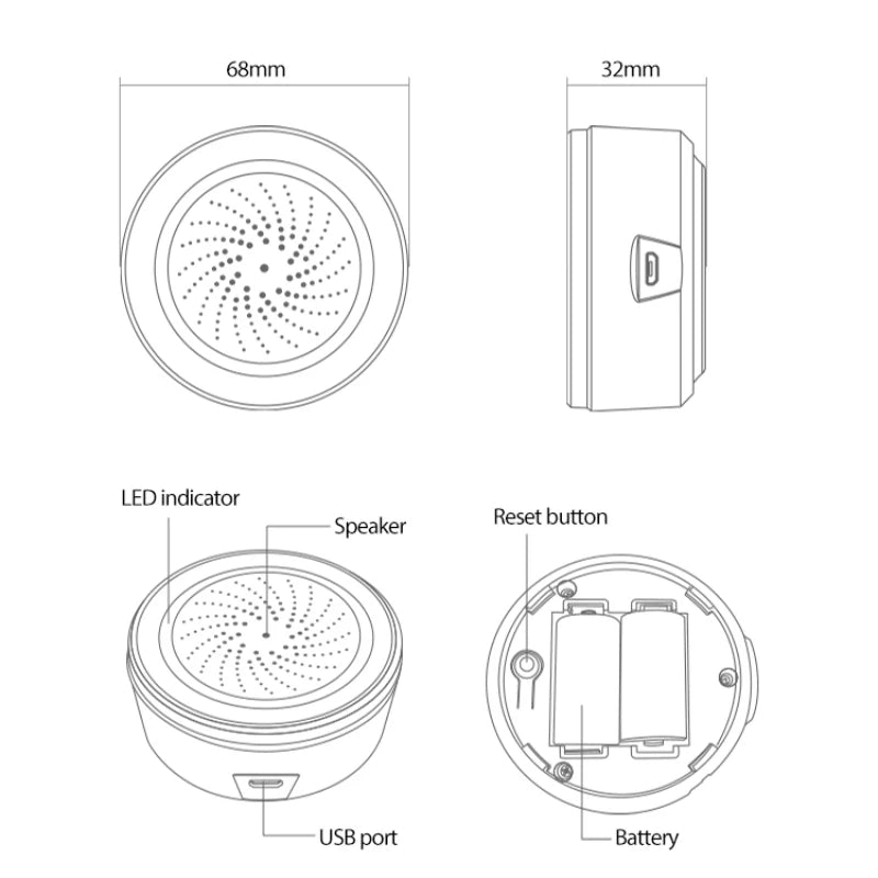 Tuya Zigbee Smart Home Alarm Siren - Sound & Light Alert