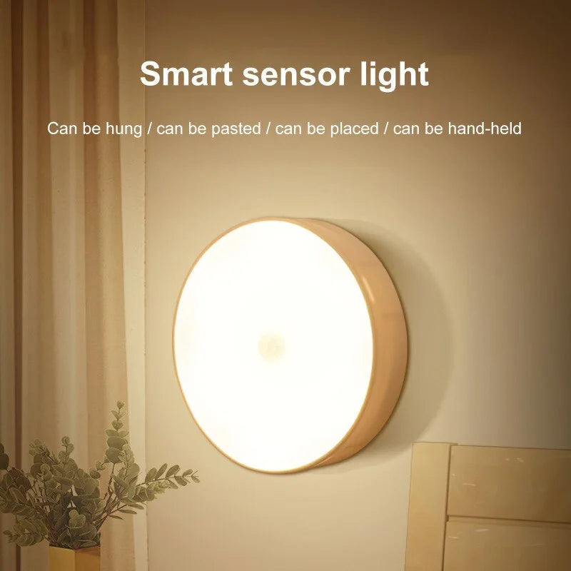 LED Motion Sensor Night Light – Rechargeable, USB Powered, Magnetic Mount, Warm/White Light, Auto On/Off, Wireless Human Body Sensor for Bedroom, Closet, Hallway, No Hub Required