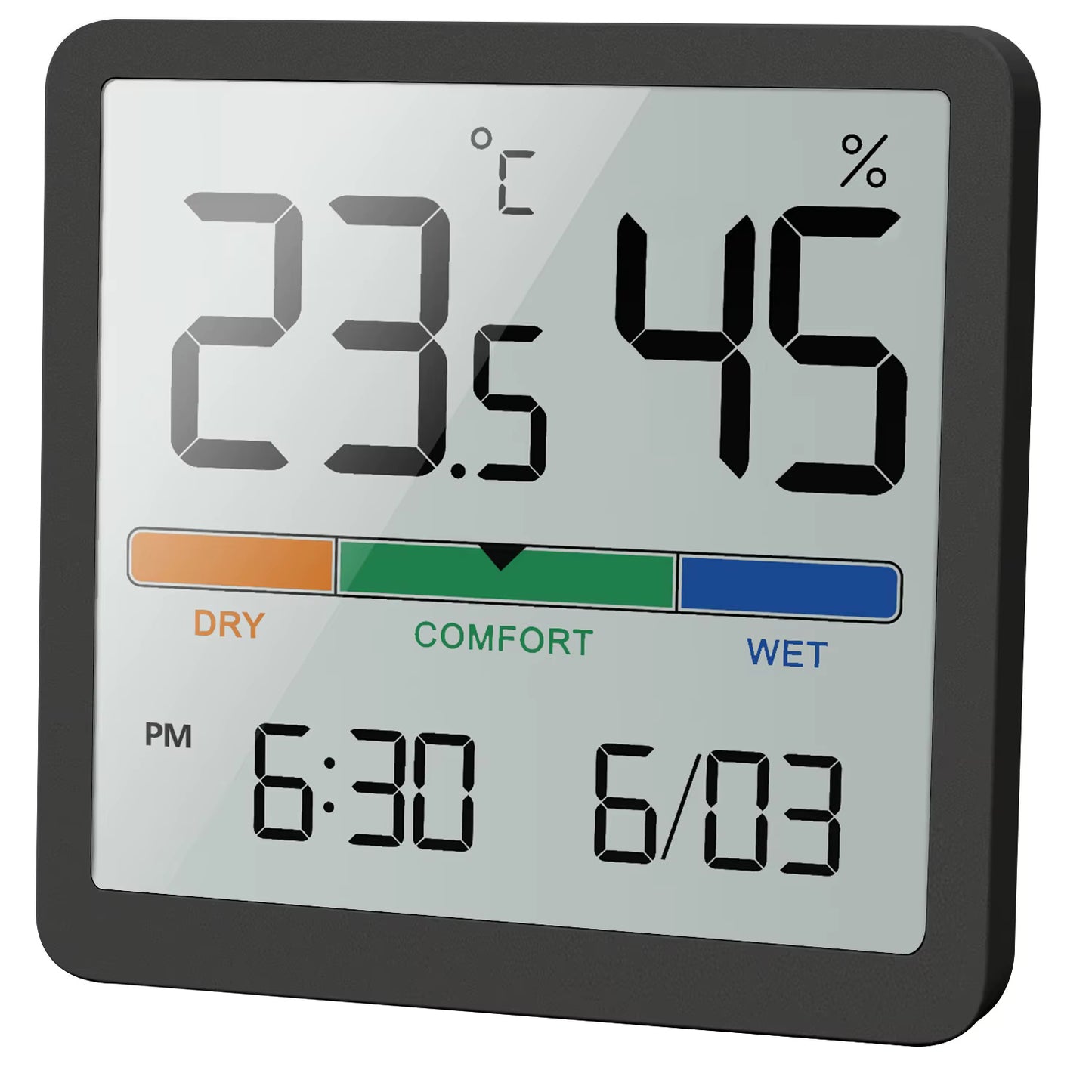 Black Mini LCD Digital Thermometer Hygrometer - Indoor Temperature & Humidity Monitor
