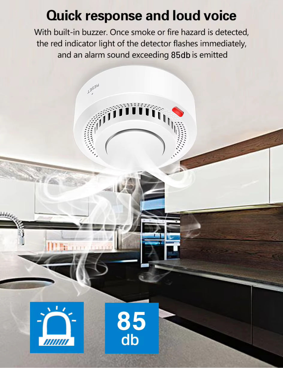 WiFi Smart Smoke & Heat Detector – Advanced Fire Alarm with Mobile Alerts & Google Assistant