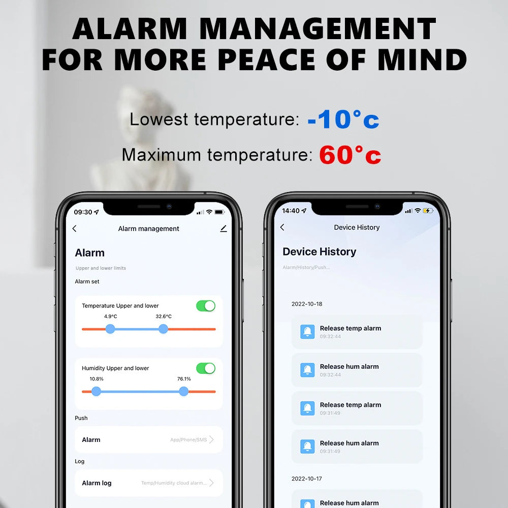 Tuya Zigbee Smart Temperature & Humidity Sensor – App Alerts, Voice Control, Smart Automation with Alexa & Google Home, Remote Monitoring, Battery Powered, Requires Tuya Zigbee Hub