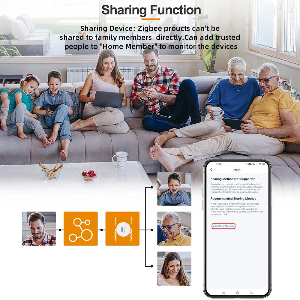 Zigbee Smart Vibration Sensor Detection Tuya Smart Life APP Notification Real-Time Motion Shock Alarm History Record