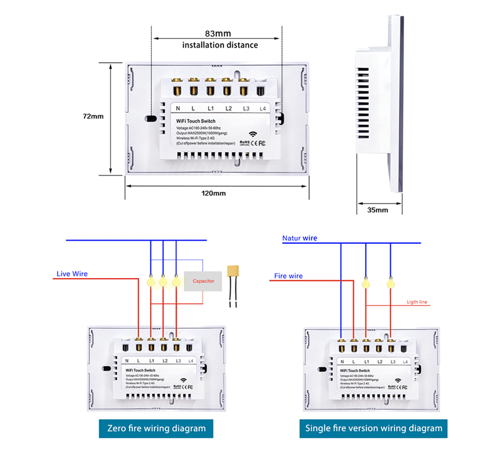 Australian Certified Smart Switch Zigbee (Black & White) - Tuya