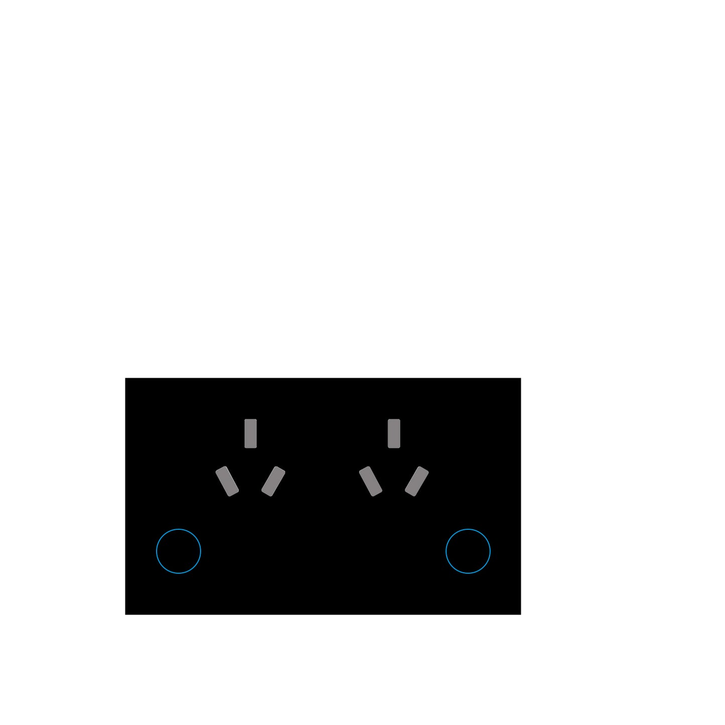 Black Smart Double Power Point - Zigbee