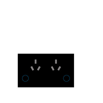 Black Smart Double Power Point - Zigbee
