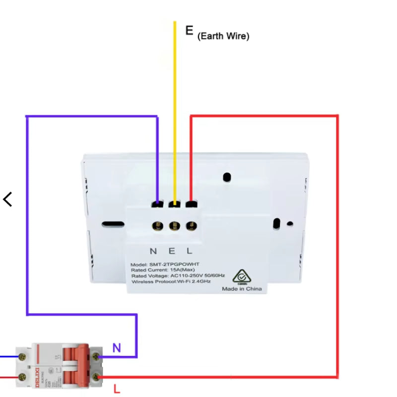 Black Smart Double Power Point - Zigbee