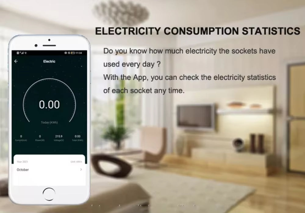 Black Smart Double Power Point - Zigbee