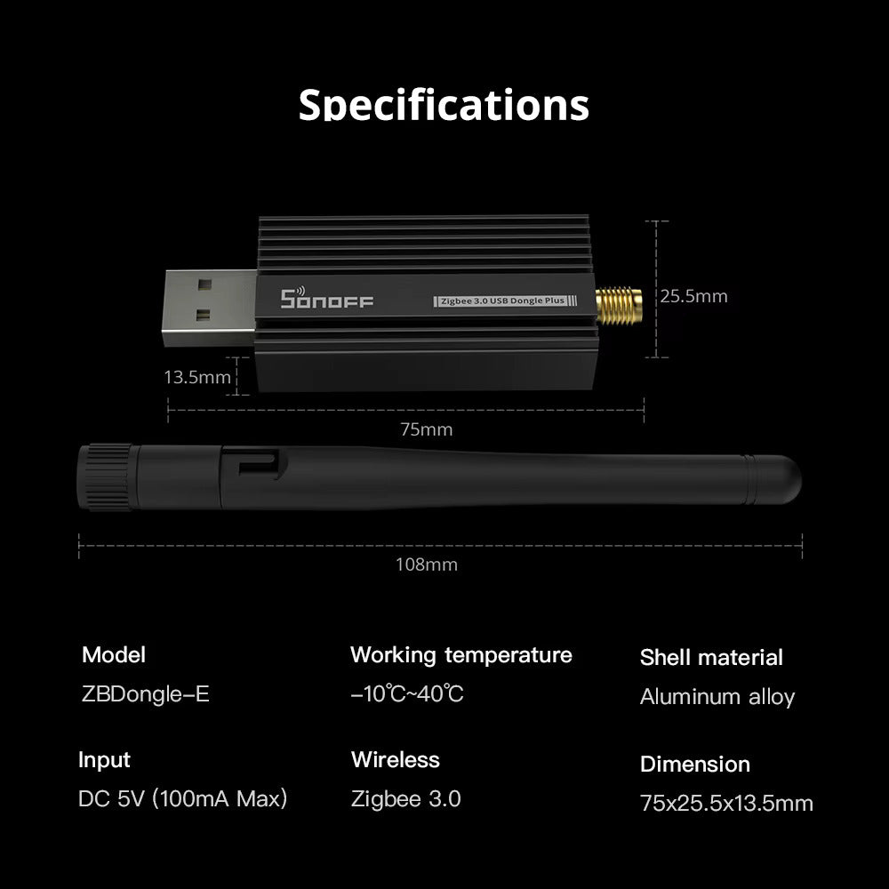 SONOFF Zigbee 3.0 USB Dongle Plus – Universal Smart Home Gateway for Home Assistant & Zigbee2MQTT