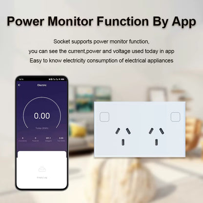 Australian Certified Zigbee Smart Double Power Point (White & Black)