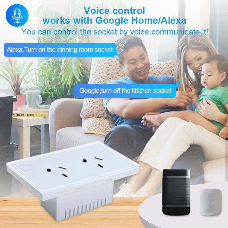 Australian Certified Zigbee Smart Double Power Point (White & Black)