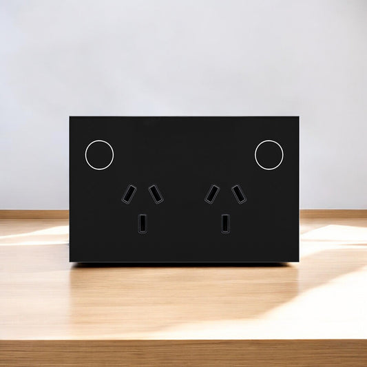 Black Smart Double Power Point - Zigbee