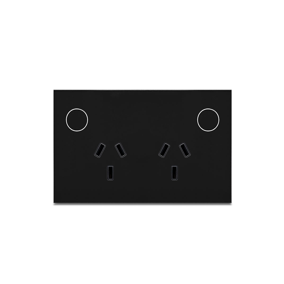 Black Smart Double Power Point - Zigbee
