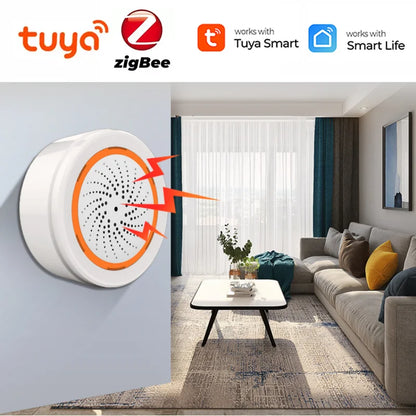 Tuya Zigbee Smart Home Alarm Siren - Sound & Light Alert