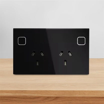 Australian Certified Zigbee Smart Double Power Point (White & Black)