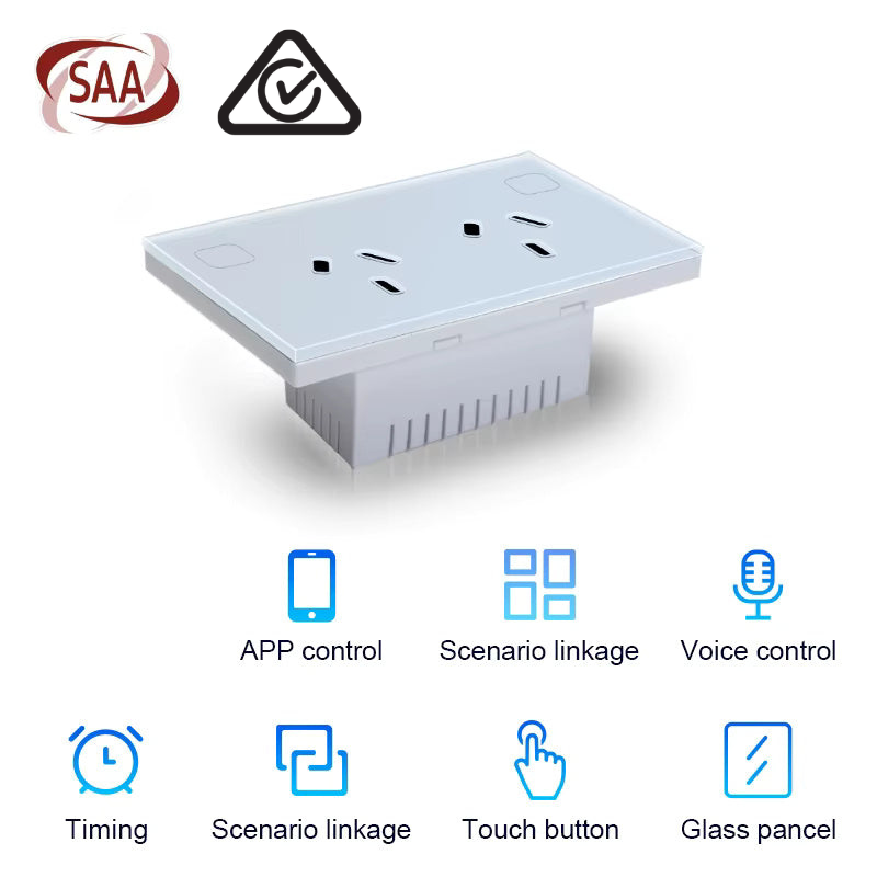Australian Certified Zigbee Smart Double Power Point (White & Black)